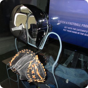 3D baseball catcher exhibit touch sensor