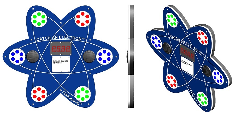 interactive touch game, catch an electron
