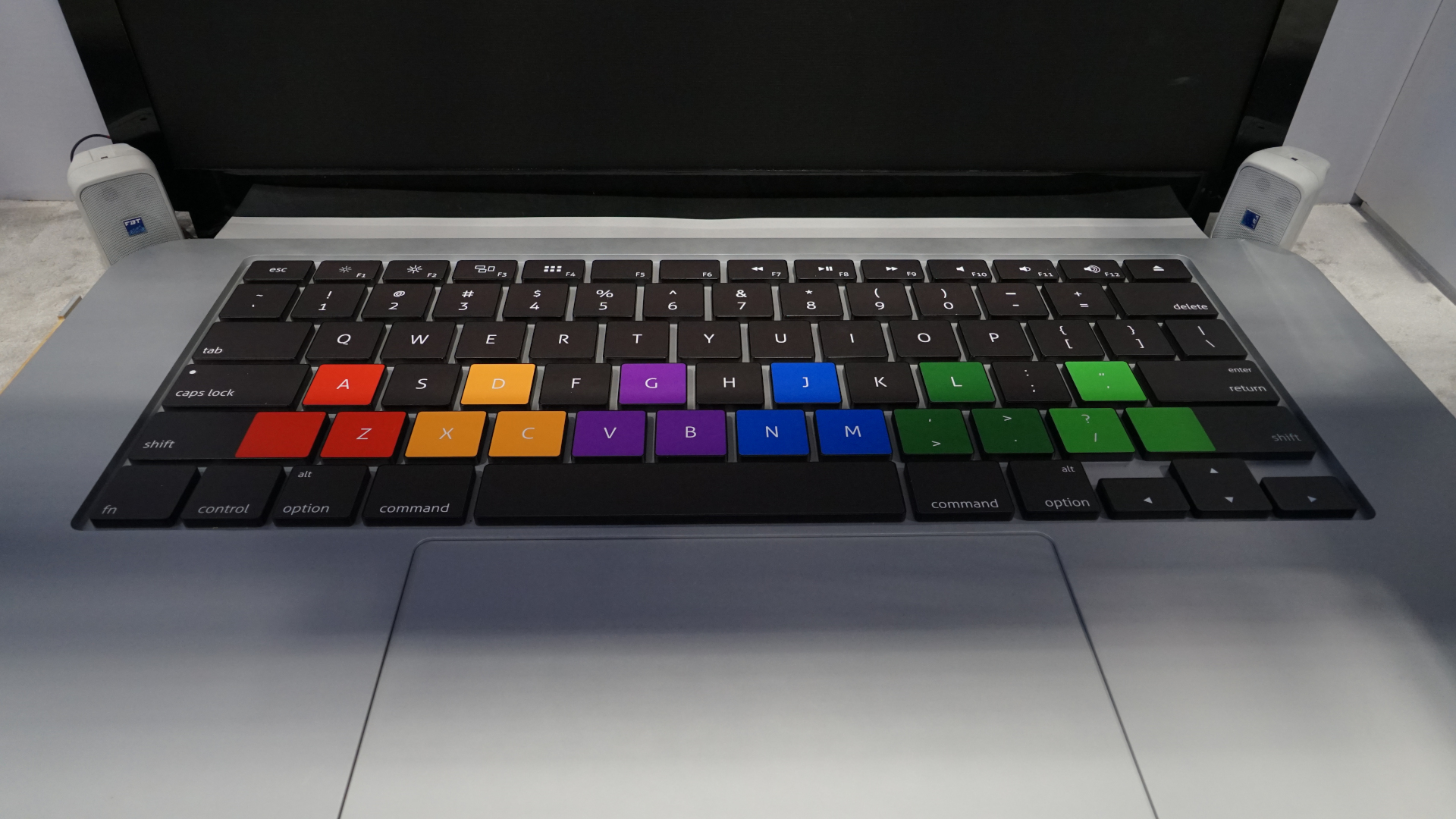 Close up view of the giant laptops keyboard