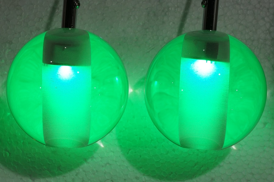 glass globe led green