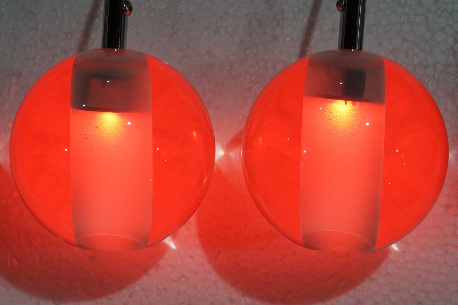 glass globe led red