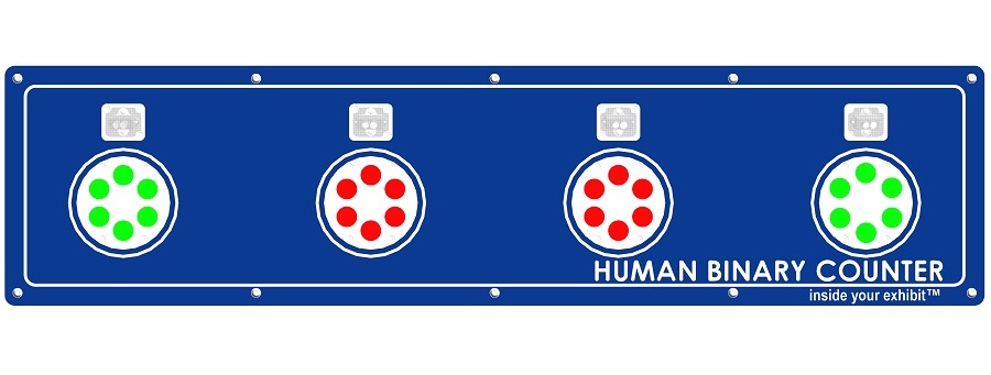 Human Binary Counter concept drawing panel