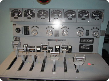 engine levers and meters